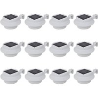 Outdoor Solar Fence Lamps 12 pcs LED White vidaXL