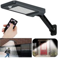 Outdoor solar lamp 60 LED 6W IP65 Waterproof black, adjustable support and remote control, 3 modes 180 motion sensing light