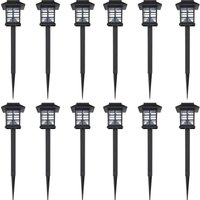 Outdoor Solar Lamp LED Light 12 pcs Spike 8.6 x 8.6 x 38 cm vidaXL