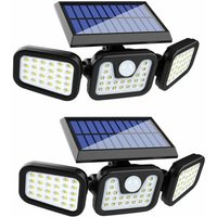 Mumu - Outdoor Solar Lamp (Pack of 2) Waterproof IP65 360° Wide Angle Lighting Solar Light with Motion Sensor for Garden Entrance