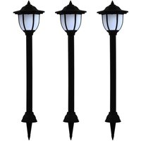 Outdoor Solar Lamps 3 pcs led Black Vidaxl