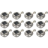 Outdoor Solar Lamps 12 pcs LED Round 12 cm White vidaXL