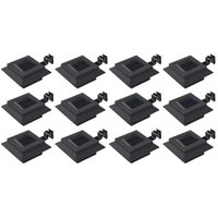 Outdoor Solar Lamps 12 pcs led Square 12 cm Black Vidaxl