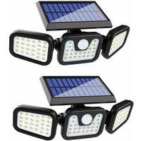 Outdoor Solar Light, (2-Pack) 74 led, Waterproof IP65, 360° Wide-Angle Lighting, Solar Light with Motion Sensor, for Garden, Entrance