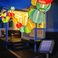 Outdoor Solar Lights, 6m LED Lantern Garland, 8 Modes, Waterproof Decorative Lights for Garden, Patio, Yard, Balcony, Terrace, Wedding Party,