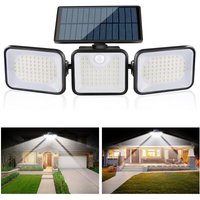Outdoor Solar Motion Sensor Light, 3 Heads 180 LED Outdoor Solar Light IP65 Waterproof Solar Outdoor Lighting 3 Modes Solar LED Spotlight for Garden