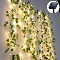 Outdoor Solar String Lights, Artificial Ivy Solar String Lights 5M 50 LEDs, for Garden, Patio, Balcony, Party
