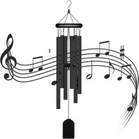 Outdoor Wind Chimes, 6 Aluminum Tubes, Windmill Style, Tree Decoration, Windmill for Garden, Outdoor or Indoor Use (Black)