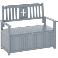 Outsunny - 2 Seater Wood Garden Storage Bench Outdoor Storage Box Grey