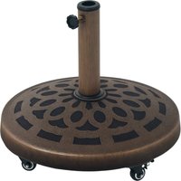 Outsunny 21kg Resin Garden Parasol Base Umbrella Stand with Wheels