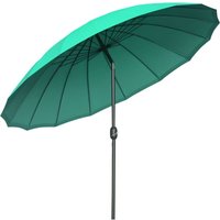 Outsunny 2.5m Round Curved Adjustable Parasol Sun Umbrella Metal Pole Green