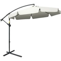 Outsunny 2.7m Garden Cantilever Banana Parasol Sun Shade with Crank Cream