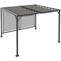 Metal Pergola Patio Sun Shelter Grape Tent Retractable Canopy uv Cut Grey - Outsunny