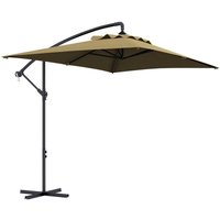3 m Cantilever Parasol with Cross Base - Outsunny