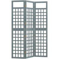 Outsunny 3-Panel Garden Privacy Screen, Foldable Wooden Divider, Grey