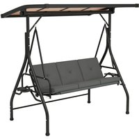 Outsunny 3 Seater Garden Swing Seat Bed, Convertible Swing Chair, Dark Grey