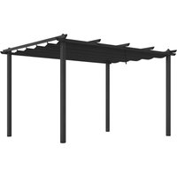 Outsunny Aluminium Pergola with Retractable Roof, Garden Gazebo Canopy 3 x 4m