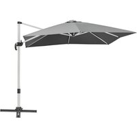 Outsunny 3 x 3(m) Cantilever Roma Parasol Garden Umbrella with Cross Base Grey