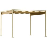 Outsunny - 3 x 3(m) Garden Pergola with Retractable Roof, UPF30+, Khaki