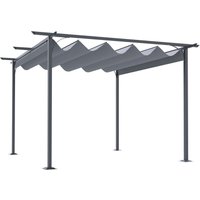 3.5x3.5m Pergola Metal Gazebo Backyard Porch Awning Retractable Canopy Grey - Outsunny