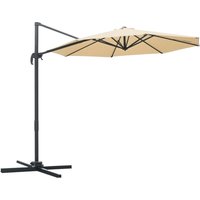 Outsunny - 3(m) Garden Banana Parasol Patio Cantilever Hanging Umbrella Beige