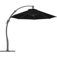3(m) Garden Cantilever Parasol with Crank Aluminium Frame Black - Outsunny