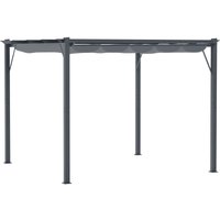 3x3(m) Pergola Gazebo Sun Shade Shelter Aluminium Garden Canopy Dark Grey - Outsunny