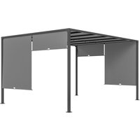 Outsunny - 3 x 4m utdoor Garden Pergola with led Lights Grey
