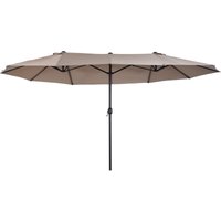 Outsunny 4.6M Garden Patio Umbrella Canopy Parasol Sun Shade w/o Base Tan