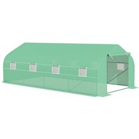 Outsunny - 6m x 3m Large Greenhouse Polytunnel Steeple Poly Tunnel Green House Steel Frame