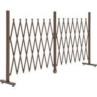 Outsunny - Aluminium Alloy Fence Foldable Garden Screen Panel, Dark Brown