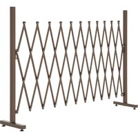 Outsunny - Aluminum Alloy Movable Fence Foldable Garden Screen Panel, Dark Brown