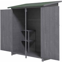 Outsunny - Garden Storage Shed Tool Organizer w/ Table Grey