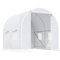 Outsunny - Greenhouse Solid Frame Walk-in Garden Grow Large Insect Poly Tunnel 2.5m