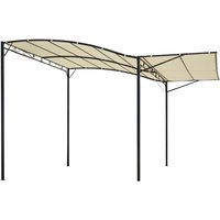 Outsunny - 3 x 2.5m Patio Metal Gazebo Pergola Wall Mount Outdoor Shelter Cream