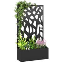 Outsunny Metal Raised Garden Bed with Trellis, Outdoor Planter Box