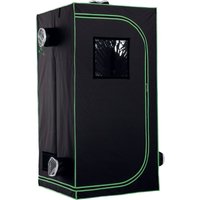 Outsunny Mylar Hydroponic Grow Tent w/ Floor Tray for Indoor Plant 80cm x 80cm x 160cm
