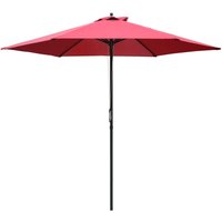 Outsunny - 2.8m Patio Umbrella Parasol Outdoor Table Umbrella 6 Ribs Wine Red