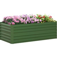 Outsunny - Galvanised Steel Outdoor Raised Bed w/ Reinforced Rods Green