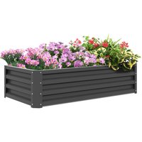 Outsunny - Raised Garden Bed Elevated Planter Box for Flowers Light Grey