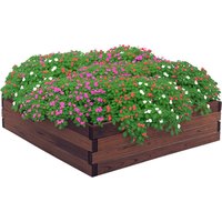 Outsunny - Wooden Raised Garden Bed Planter Grow Containers Flower Pot 80 x 80cm