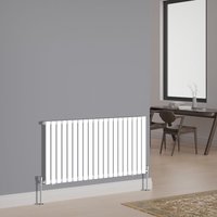 NRG - Designer Radiator Oval Column Central Heating Rads Horizontal Single 600x1180mm White