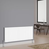 NRG - Designer Radiator Oval Column Central Heating Rads Horizontal Double 600x1416mm White