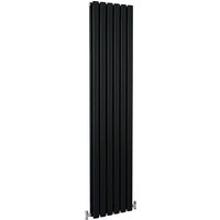 Sky Bathroom - Oval Column Radiator Vertical 1600x354mm Double Black