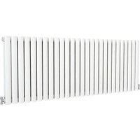 Sky Bathroom - Oval Column Radiator Horizontal 600x1593mm Double White