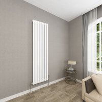 SKY - 1800x472mm White Single Oval Column Radiator Vertical Modern Central Heating Radiators
