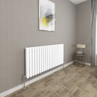 600x1180mm White Double Oval Column Radiator Horizontal Modern Central Heating Radiators