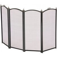 Oypla Heavy Duty Steel 4 Panel Fire Screen Spark Guard