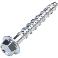 Tinor - Pack of 10 concrete screws with hexagonal head with base/collar Ø6x50 mm - direct fixing without dowel - for 7.5 mm hexagon key - in steel