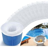 Pack of 10 pool skimmer socks - Pool basket filter - Pool cleaning accessory, pond cleaning, eliminates beetles, moss, pollen